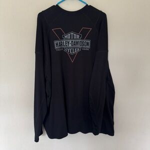 Harley Davidson Men’s 3xl Black Henley Pullover Vented Long Sleeve Sweater Shirt